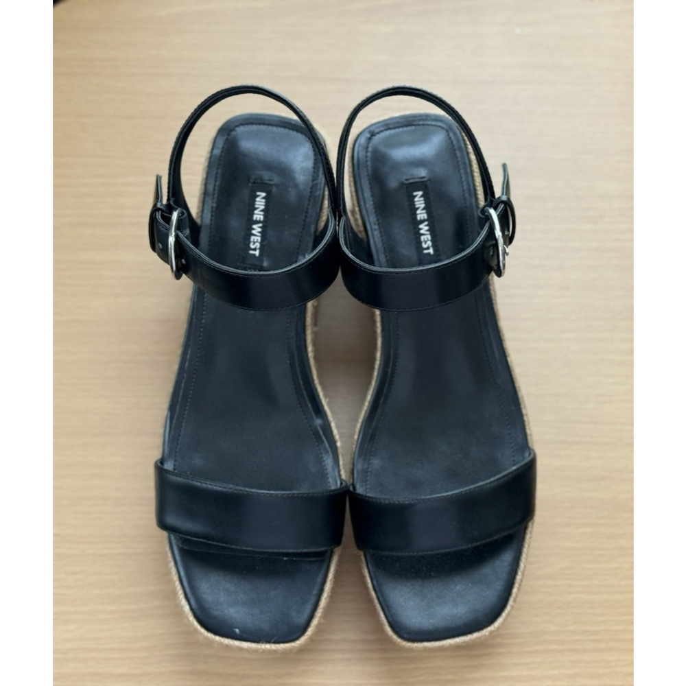 Nine West Women Classic Chunky Strap Dark Espadrille Platform Sandal BLACK 9.5 M - Picture 10 of 14